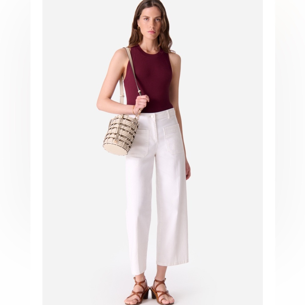 VANESSA BRUNO ‘Helias’ White Pants EU 38 | US 6 Wide Leg Cropped